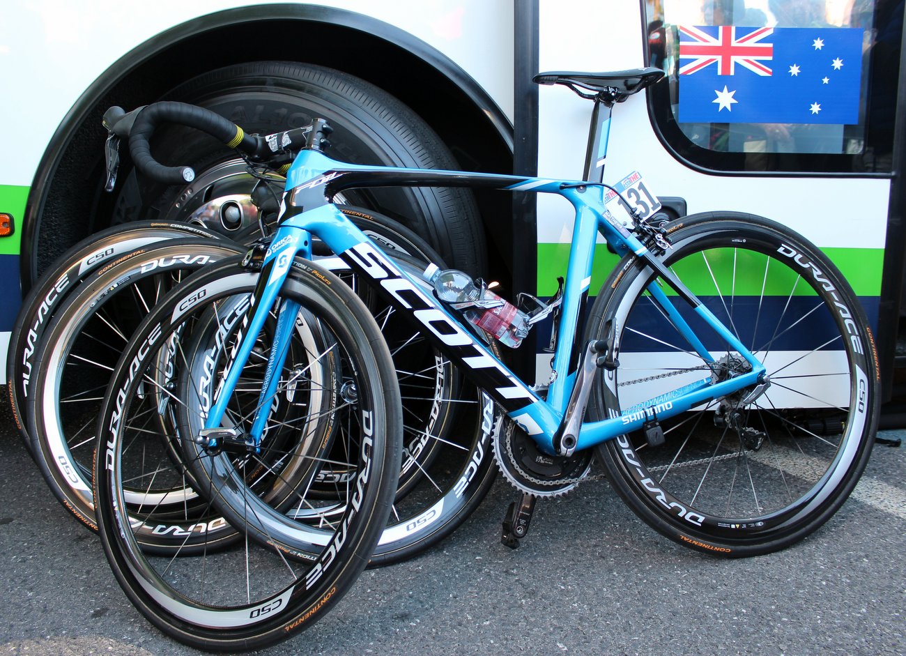 Giro d'Italia 2015 - team time trial: Michael Matthews (Orica-GreenEDGE) Scott Foil
